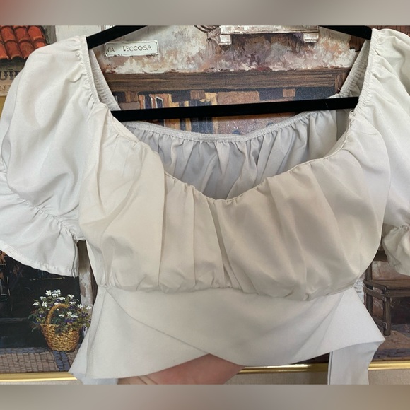 Sweetheart white tie top - Picture 2 of 3